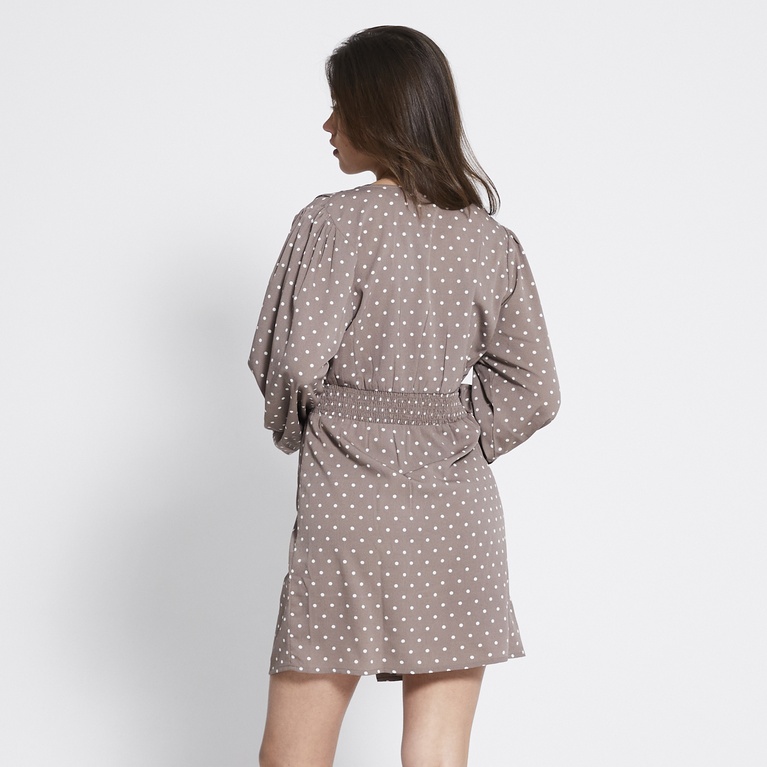 Smocked waist crepe dress "Gabby"